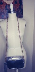 Silver cross body purse